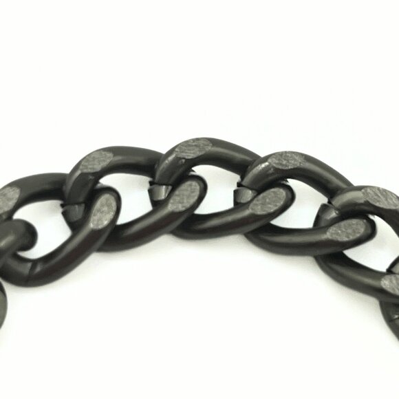 Handcrafted Large Rainbow Swarovski Crystal Dark Silver Chunky Chain Bracelet - Picture 13 of 13